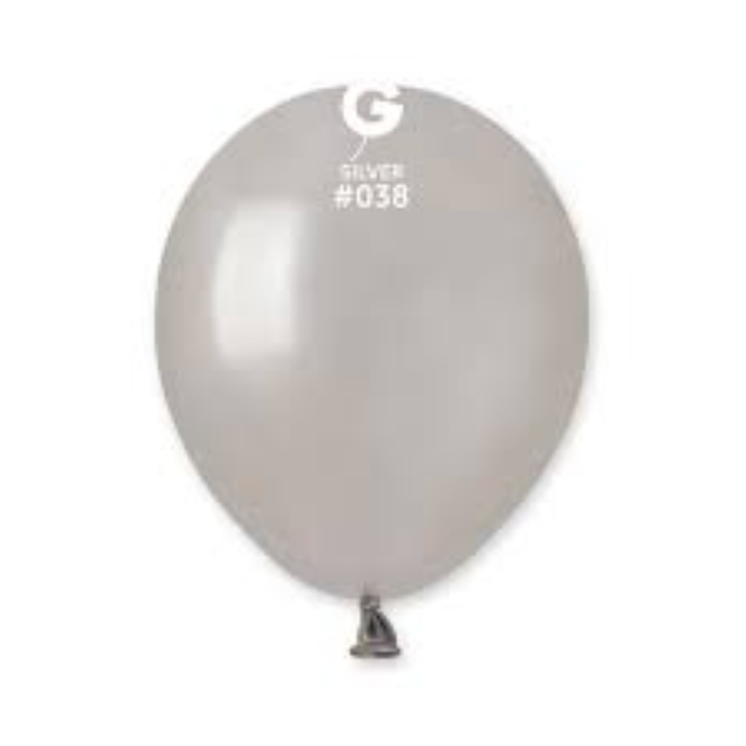 GEMAR BALLOONS SILVER METALLIC 25CM 10''